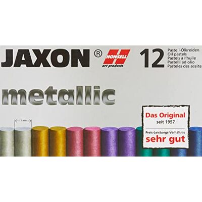 Honsell Jaxon 47410 Lot de 12 craies pastel à l'huile, 2 x 6 couleurs métallisées dans un étui en carton, couleurs brillantes, résistantes à la lumière, pour artistes, peintres amateurs, enfants, Honsell Jaxon 47410 Lot de 12 craies pastel à l'huile, 2 x 6 couleurs métallisées dans un étui en carton, couleurs brillantes, résistantes à la lumière, pour artistes, peintres amateurs, enfants,