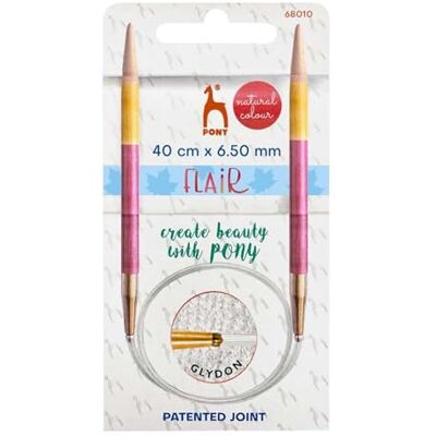 Pony Flair Bois (40cm, 6.50mm) Circulaire Tricot Aiguille 1 Pièce Pony Flair Bois (40cm, 6.50mm) Circulaire Tricot Aiguille 1 Pièce