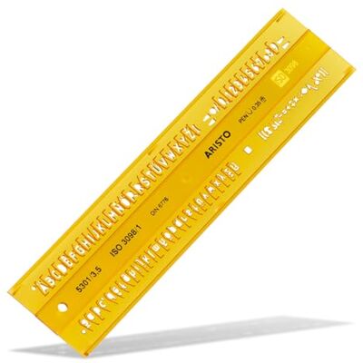 Aristo Isonorm Pochoir d'écriture droite en plastique PET (3,5 mm, profil en H, type B, orange et transparent Aristo Isonorm Pochoir d'écriture droite en plastique PET (3,5 mm, profil en H, type B, orange et transparent