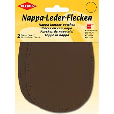 Kleiber Co.GmbH Lot de 2 patchs en cuir nappa Marron foncé 12,5 x 10 cm Kleiber Co.GmbH Lot de 2 patchs en cuir nappa Marron foncé 12,5 x 10 cm