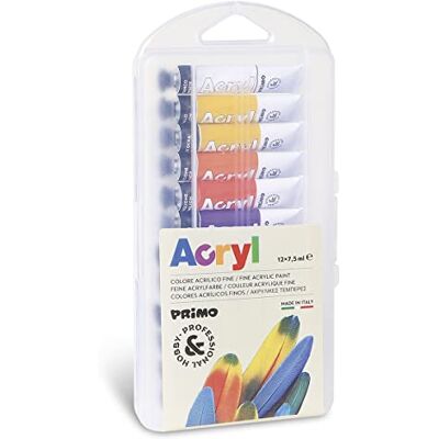 Primo Morocolor Tube de Peinture Acrylique, 7.5 ml, Lot de 12 Primo Morocolor Tube de Peinture Acrylique, 7.5 ml, Lot de 12