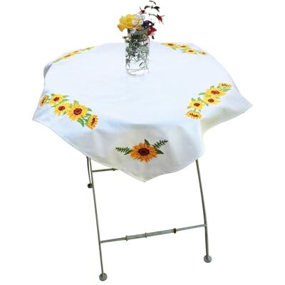 Trimits Kit de broderie au point de croix imprimé – Nappe – Comprend un tissu imprimé, des fils, une aiguille et des instructions (français non garanti) – 80 x 80 cm – Tournesols Trimits Kit de broderie au point de croix imprimé – Nappe – Comprend un tissu imprimé, des fils, une aiguille et des instructions (français non garanti) – 80 x 80 cm – Tournesols