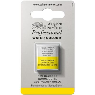 Winsor & Newton Aquarelle Professionnel Peinture Aquarelle, Haute Luminosité, Résistante à la Lumière, Qualité Archive, Demi Godet, Couleur Nouvelle Gomme-Gutte Winsor & Newton Aquarelle Professionnel Peinture Aquarelle, Haute Luminosité, Résistante à la Lumière, Qualité Archive, Demi Godet, Couleur Nouvelle Gomme-Gutte