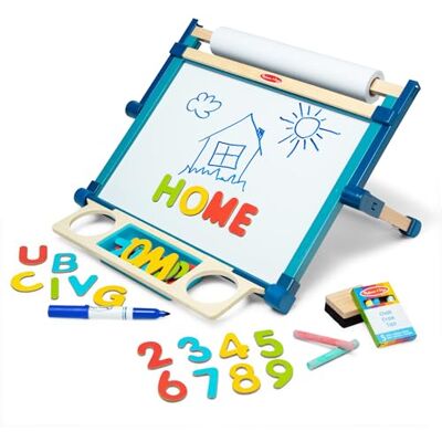 Melissa & Doug -12790 Chevalet de Table Double Face de Luxe, 12790, Multicolore, 44.45 cm H x 52.705 cm W x 6.985 cm L Melissa & Doug -12790 Chevalet de Table Double Face de Luxe, 12790, Multicolore, 44.45 cm H x 52.705 cm W x 6.985 cm L