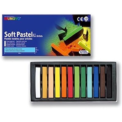 Mungyo Set de 12 Crayons secs carrés Basique Mungyo Set de 12 Crayons secs carrés Basique