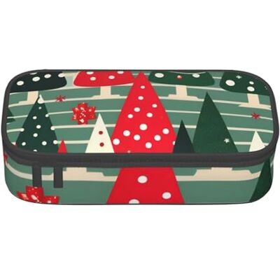 BGSHJVF Trousse à crayons haute capacité en tissu Oxford avec motifs de sapins de Noël Plusieurs compartiments Design élégant BGSHJVF Trousse à crayons haute capacité en tissu Oxford avec motifs de sapins de Noël Plusieurs compartiments Design élégant