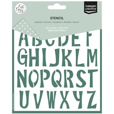 Creative Lot de 26 pochoirs réutilisables en lettres majuscules pour travaux manuels de 15 x 15 cm, scrapbooking, fabrication de cartes et autres travaux manuels Creative Lot de 26 pochoirs réutilisables en lettres majuscules pour travaux manuels de 15 x 15 cm, scrapbooking, fabrication de cartes et autres travaux manuels