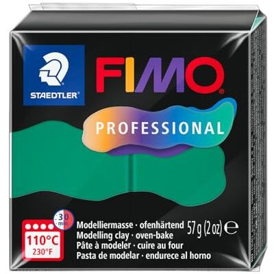 Staedtler FIMO professional 8040-500 Pâte à modeler durcissante au four, spécialement conçue pour les professionnels et les artistes, produit unique, vert pur Staedtler FIMO professional 8040-500 Pâte à modeler durcissante au four, spécialement conçue pour les professionnels et les artistes, produit unique, vert pur
