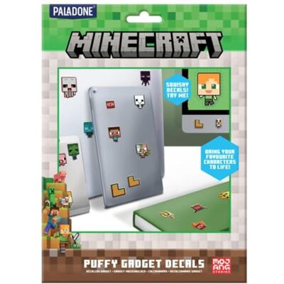 Paladone Minecraft – Autocollants sous licence officielle Puffy Gadget pour ordinateur portable et étui de téléphone pour garçons et filles, Creeper, Steve, TNT Gamer, décalcomanies Overworld pour tous les Paladone Minecraft – Autocollants sous licence officielle Puffy Gadget pour ordinateur portable et étui de téléphone pour garçons et filles, Creeper, Steve, TNT Gamer, décalcomanies Overworld pour tous les