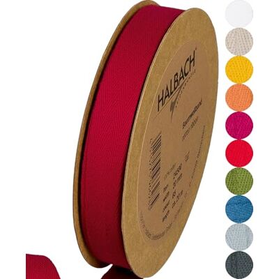 Halbach Seidenbänder Ruban en coton 20 mm x 20 m Ruban tissé 100% coton Vendu au mètre Ruban en tissu pour décorations, bricolage, artisanat, biais, couture Couleur : bordeaux Halbach Seidenbänder Ruban en coton 20 mm x 20 m Ruban tissé 100% coton Vendu au mètre Ruban en tissu pour décorations, bricolage, artisanat, biais, couture Couleur : bordeaux
