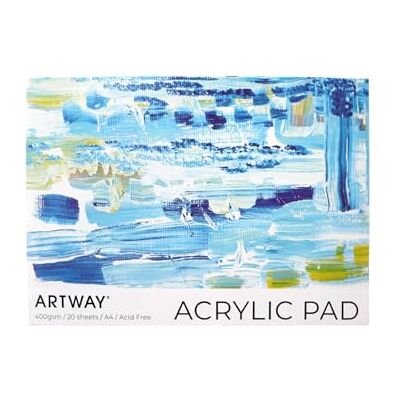 Artway A4 Bloc Papier Acrylique 20 Feuilles 400 g/m² Préapprêté Grain Toile Mat, Sans Acide, Bord Collé Détachable pour Acrylique, Techniques Mixtes & Études à l'Huile Artway A4 Bloc Papier Acrylique 20 Feuilles 400 g/m² Préapprêté Grain Toile Mat, Sans Acide, Bord Collé Détachable pour Acrylique, Techniques Mixtes & Études à l'Huile