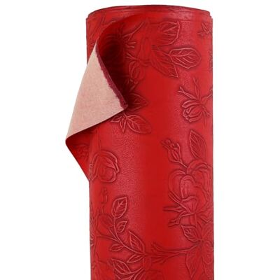 A-Express Tissu en similicuir floral En vinyle synthétique gaufré 140 cm de large 430 g/m² au mètre Tissu d'ameublement texturé à fleurs pour bricolage et loisirs créatifs Rouge 1 m A-Express Tissu en similicuir floral En vinyle synthétique gaufré 140 cm de large 430 g/m² au mètre Tissu d'ameublement texturé à fleurs pour bricolage et loisirs créatifs Rouge 1 m