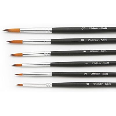 Paintersisters Lot de 6 pinceaux ronds souples en nylon pour aquarelle et peintures acryliques Paintersisters Lot de 6 pinceaux ronds souples en nylon pour aquarelle et peintures acryliques