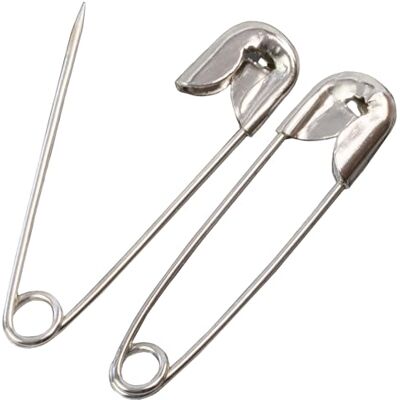 AERZETIX Lot de 110 Épingles de sûreté à nourrice classiques 23 mm en métal couleur argent pour travaux de couture textile créations bijoux décorations DIY AERZETIX Lot de 110 Épingles de sûreté à nourrice classiques 23 mm en métal couleur argent pour travaux de couture textile créations bijoux décorations DIY
