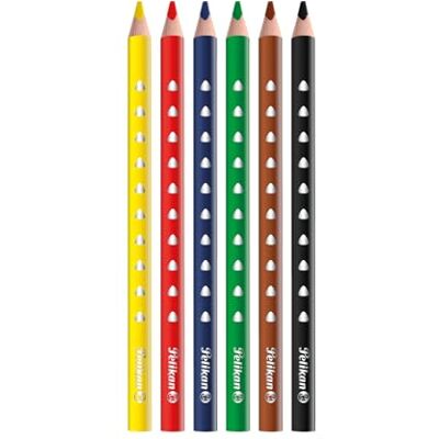 Pelikan 700610 SILVERINO Lot de 6 crayons de couleur triangulaires épais Pelikan 700610 SILVERINO Lot de 6 crayons de couleur triangulaires épais