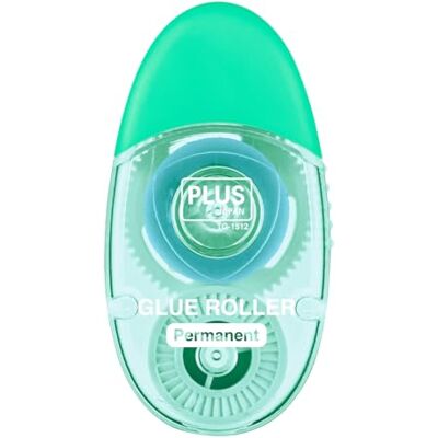 PLUS Rouleau de colle LE Permanent Ovale Vert, jetable, 12 m x 6 mm, sans acide PLUS Rouleau de colle LE Permanent Ovale Vert, jetable, 12 m x 6 mm, sans acide