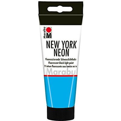 Marabu 12660050355 – New York Neon Peinture néon bleu fluo 100 ml, compatible avec la lumière noire, à base d'eau, résistante à la lumière, résistante aux intempéries, séchage rapide, pour pinceau et Marabu 12660050355 – New York Neon Peinture néon bleu fluo 100 ml, compatible avec la lumière noire, à base d'eau, résistante à la lumière, résistante aux intempéries, séchage rapide, pour pinceau et