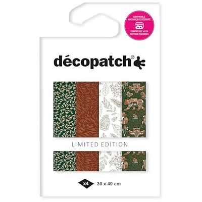 décopatch TD925C Assortiment de 4 papiers Foil avec dorure à chaud papier déco Noël Forest Nature décopatch TD925C Assortiment de 4 papiers Foil avec dorure à chaud papier déco Noël Forest Nature