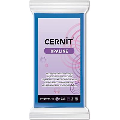 Cernit Un Pain de Pâte Polymère Opaline Pâte à Modeler à Cuire Couleur bleu primaire Bloc de 500 g CE0880500261C Cernit Un Pain de Pâte Polymère Opaline Pâte à Modeler à Cuire Couleur bleu primaire Bloc de 500 g CE0880500261C
