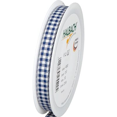 Halbach Seidenbänder Ruban à carreaux, polyester, bleu foncé, largeur: 10 mm, longueur: 25 m Halbach Seidenbänder Ruban à carreaux, polyester, bleu foncé, largeur: 10 mm, longueur: 25 m