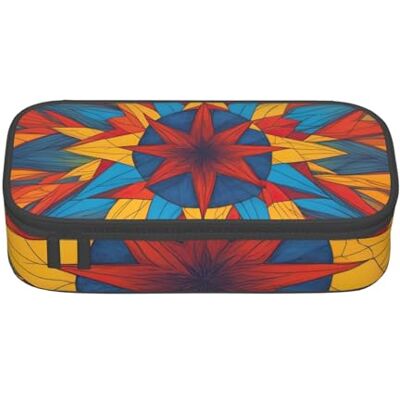 BGSHJVF Trousse à crayons haute capacité en tissu Oxford avec imprimé étoiles colorées, plusieurs compartiments, design élégant BGSHJVF Trousse à crayons haute capacité en tissu Oxford avec imprimé étoiles colorées, plusieurs compartiments, design élégant