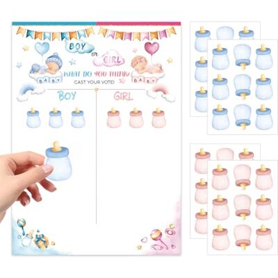 KYSUN Décorations de révélation du sexe – 36 jeux de vote – Fournitures de fête pour garçon ou fille – Idées de révélation du sexe KYSUN Décorations de révélation du sexe – 36 jeux de vote – Fournitures de fête pour garçon ou fille – Idées de révélation du sexe