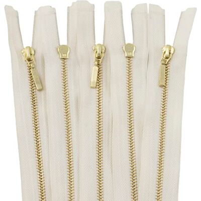 AERZETIX C61344 Lot de 5 fermetures éclair séparables de 45 cm en métal avec pendentif décoratif Fermeture éclair Soie blanche Curseur pour jeans, gilets en cuir, couture, robe, pantalon AERZETIX C61344 Lot de 5 fermetures éclair séparables de 45 cm en métal avec pendentif décoratif Fermeture éclair Soie blanche Curseur pour jeans, gilets en cuir, couture, robe, pantalon