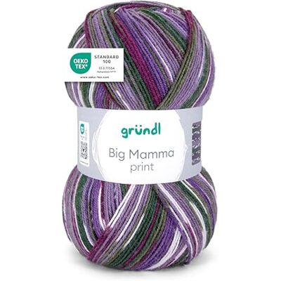 Gründl Laine à Tricoter Big Mamma Print Fil, Acrylique, Mélange Violet/Vert, Set de 1040 Pièces Gründl Laine à Tricoter Big Mamma Print Fil, Acrylique, Mélange Violet/Vert, Set de 1040 Pièces