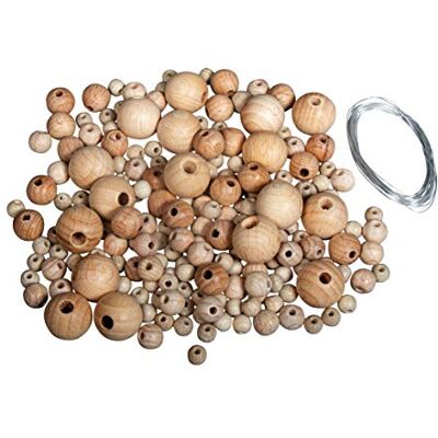 Rayher 63503000 BP:Lot de 3 perles en bois avec étoiles nordiques 2 x 7 cm + 1 x 11 cm, perles + fil à enfiler + instructions (français non garanti) Rayher 63503000 BP:Lot de 3 perles en bois avec étoiles nordiques 2 x 7 cm + 1 x 11 cm, perles + fil à enfiler + instructions (français non garanti)