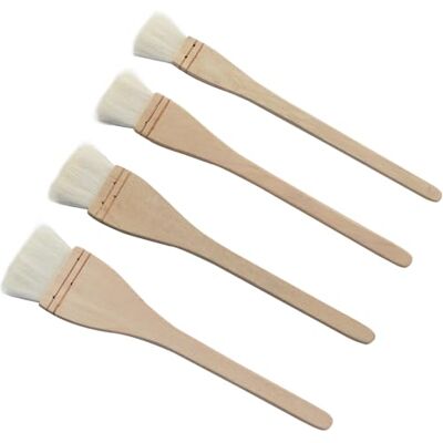 Aylbcz Longdex Creative Mark Lot de 4 pinceaux professionnels en poils de chèvre blancs doux pour le lavage, le travail de fond, l'aquarelle et la poterie en céramique Aylbcz Longdex Creative Mark Lot de 4 pinceaux professionnels en poils de chèvre blancs doux pour le lavage, le travail de fond, l'aquarelle et la poterie en céramique