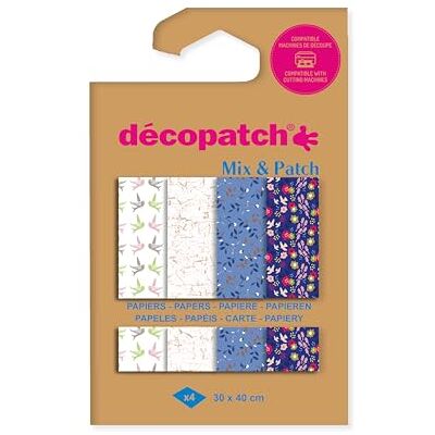 décopatch DP031C Une Pochette de 4 Feuilles Dimensions : 30 x 40 cm Papiers imprimé, Nuances de bleu Mix & Patch A partir de 5 ans, DIY, création, rénovation, activité créative décopatch DP031C Une Pochette de 4 Feuilles Dimensions : 30 x 40 cm Papiers imprimé, Nuances de bleu Mix & Patch A partir de 5 ans, DIY, création, rénovation, activité créative