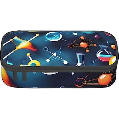 BGSHJVF Trousse à crayons de grande capacité avec impression scientifique abstraite, chimie, tissu Oxford, crayons, stylos, plusieurs compartiments, design élégant BGSHJVF Trousse à crayons de grande capacité avec impression scientifique abstraite, chimie, tissu Oxford, crayons, stylos, plusieurs compartiments, design élégant