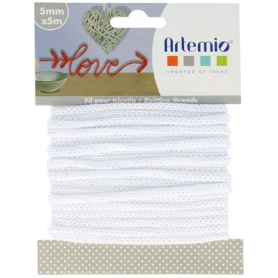 Artemio Fil à Tricoter 5 mm x 5 m Blanc Artemio Fil à Tricoter 5 mm x 5 m Blanc