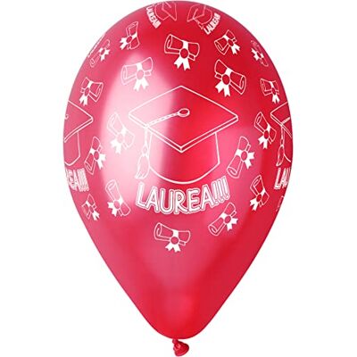 Ciao Pack 25 balloons pearly Laurea in natural latex Premium Quality G120 (Ø 33cm / 13"), red pearl Ciao Pack 25 balloons pearly Laurea in natural latex Premium Quality G120 (Ø 33cm / 13"), red pearl