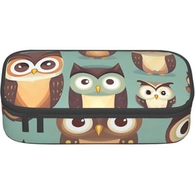 BGSHJVF Trousse à crayons haute capacité en tissu Oxford avec motif hiboux et plusieurs compartiments BGSHJVF Trousse à crayons haute capacité en tissu Oxford avec motif hiboux et plusieurs compartiments