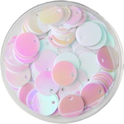WEOKDFHA Paillettes en plastique PVC 10/15/20/25/30 mm Paillettes rondes et plates en PVC Accessoires de couture Accessoires de mariage 50 g Pour vêtements de bricolage (Blanc AB, 10 mm) WEOKDFHA Paillettes en plastique PVC 10/15/20/25/30 mm Paillettes rondes et plates en PVC Accessoires de couture Accessoires de mariage 50 g Pour vêtements de bricolage (Blanc AB, 10 mm)