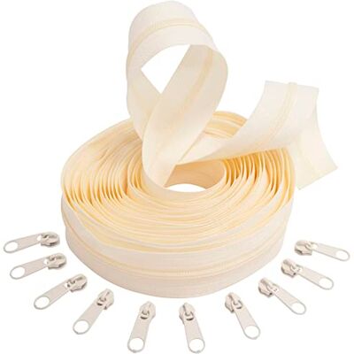 AERZETIX C62513x5-C62871x10 Kit de fermeture éclair spirale 5m N°3 Couleur : Ecru + 10 curseurs N°3 Non verrouillable Couleur : Ecru en métal Mercerie couture AERZETIX C62513x5-C62871x10 Kit de fermeture éclair spirale 5m N°3 Couleur : Ecru + 10 curseurs N°3 Non verrouillable Couleur : Ecru en métal Mercerie couture