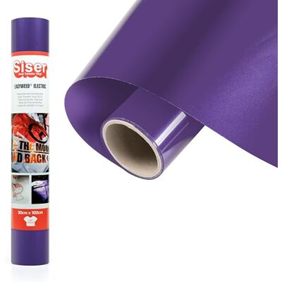 SISER ® Electric Grape, 30 cm x 1 m, vinyle thermotransférable thermocollant irisé pour la personnalisation des tissus, vêtements et accessoires, loisirs créatifs, facile à couper SISER ® Electric Grape, 30 cm x 1 m, vinyle thermotransférable thermocollant irisé pour la personnalisation des tissus, vêtements et accessoires, loisirs créatifs, facile à couper