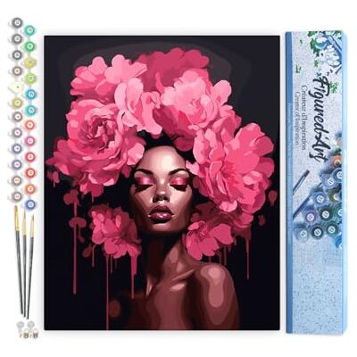Peinture par Numéro Adulte Femme aux cheveux de pivoines Activité Manuelle Kit de Loisir Créatif DIY Numéro d'Art Complet 40x50cm sans châssis en bois Peinture par Numéro Adulte Femme aux cheveux de pivoines Activité Manuelle Kit de Loisir Créatif DIY Numéro d'Art Complet 40x50cm sans châssis en bois