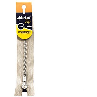 KORBOND Fermeture éclair 12 cm en métal couleur crème avec extrémité fermée – Idéal pour la couture, la couture, les travaux manuels, les coussins ou les vêtements KORBOND Fermeture éclair 12 cm en métal couleur crème avec extrémité fermée – Idéal pour la couture, la couture, les travaux manuels, les coussins ou les vêtements