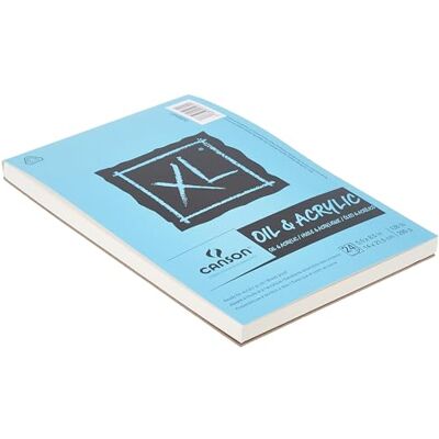Canson Papier série XL, pour peinture acrylique et à l'huile, couverture rabattable, 24 feuilles (290 g), pour adultes et étudiants, 14 x 21,5 cm Canson Papier série XL, pour peinture acrylique et à l'huile, couverture rabattable, 24 feuilles (290 g), pour adultes et étudiants, 14 x 21,5 cm