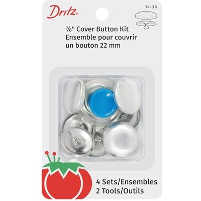 Dritz Kit de boutons en aluminium, nickel, taille 91,4 cm Dritz Kit de boutons en aluminium, nickel, taille 91,4 cm