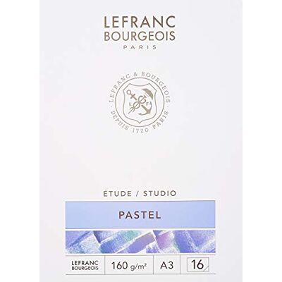 Lefranc Bourgeois Studio 301338 Bloc de peinture pastel 16 feuilles A3 collées 160 g/m² Surface très finement rugueuse à dessiner avec des couleurs pastel et des techniques de peinture à sec Lefranc Bourgeois Studio 301338 Bloc de peinture pastel 16 feuilles A3 collées 160 g/m² Surface très finement rugueuse à dessiner avec des couleurs pastel et des techniques de peinture à sec