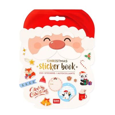 Legami Cahier de stickers de Noël, 8 feuilles avec plus de 150 autocollants en papier, autocollant livre avec étiquettes cadeaux, timbres de classement, autocollants décoratifs pour Noël Legami Cahier de stickers de Noël, 8 feuilles avec plus de 150 autocollants en papier, autocollant livre avec étiquettes cadeaux, timbres de classement, autocollants décoratifs pour Noël