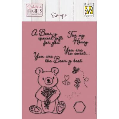 Nellie's Choice Lot de 10 ours transparents avec textes Fournitures de fabrication de cartes En silicone Compatible avec bloc acrylique et plateforme d'estampage A6 Nellie's Choice Lot de 10 ours transparents avec textes Fournitures de fabrication de cartes En silicone Compatible avec bloc acrylique et plateforme d'estampage A6