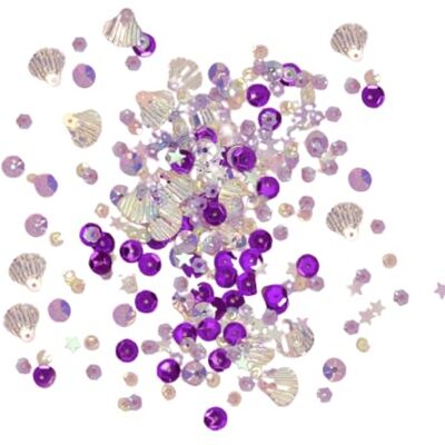 Craftelier Paillettes Fête marine violette pour artisanat, scrapbooking et décorations Formes de coquillages, cercles et étoiles Différentes tailles Couleurs Violet, Lilas et Irridescent Craftelier Paillettes Fête marine violette pour artisanat, scrapbooking et décorations Formes de coquillages, cercles et étoiles Différentes tailles Couleurs Violet, Lilas et Irridescent