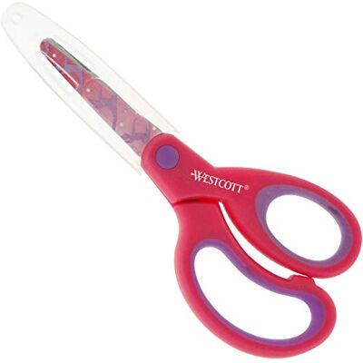 Westcott E-21560 00 Ciseaux de gymnastique pour enfant avec protection de lame et pointe ronde pour droitier Violet 13 cm Westcott E-21560 00 Ciseaux de gymnastique pour enfant avec protection de lame et pointe ronde pour droitier Violet 13 cm