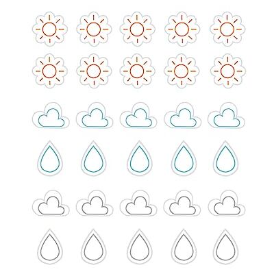Dailylike Autocollants papier climatologie ligne 01 en feuilles diam. 10mm. 4 feuilles Dailylike Autocollants papier climatologie ligne 01 en feuilles diam. 10mm. 4 feuilles