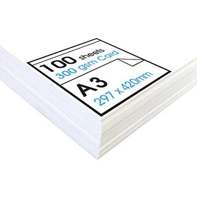 Artway Studio A3 Carte Blanche Idéal pour la présentation, l'affichage, le montage et le papier cartonné 300gsm A3 (100 feuilles) Artway Studio A3 Carte Blanche Idéal pour la présentation, l'affichage, le montage et le papier cartonné 300gsm A3 (100 feuilles)