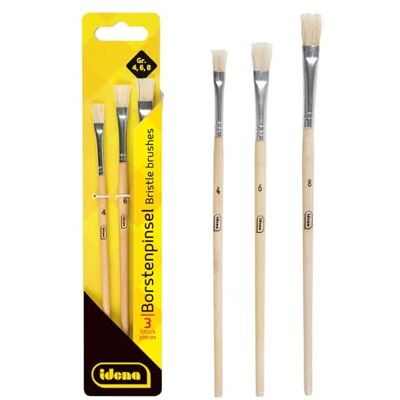 Idena 60105 – Lot de 3 pinceaux à poils dans les tailles 4, 6 et 8 Idena 60105 – Lot de 3 pinceaux à poils dans les tailles 4, 6 et 8